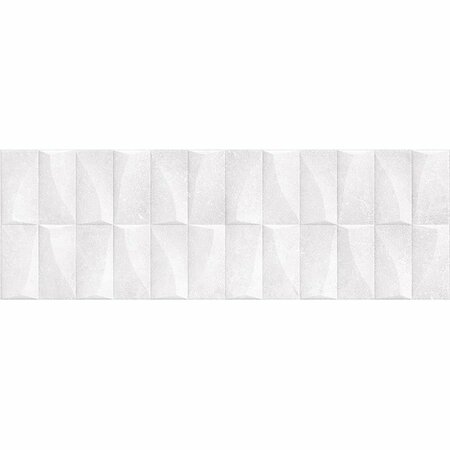 APOLLO TILE Imprint 11.81in x 35.46in Matte White Ceramic Large Format Wall and Floor Tile 11.63 sqft/case, 4PK IMPCONBLN1236